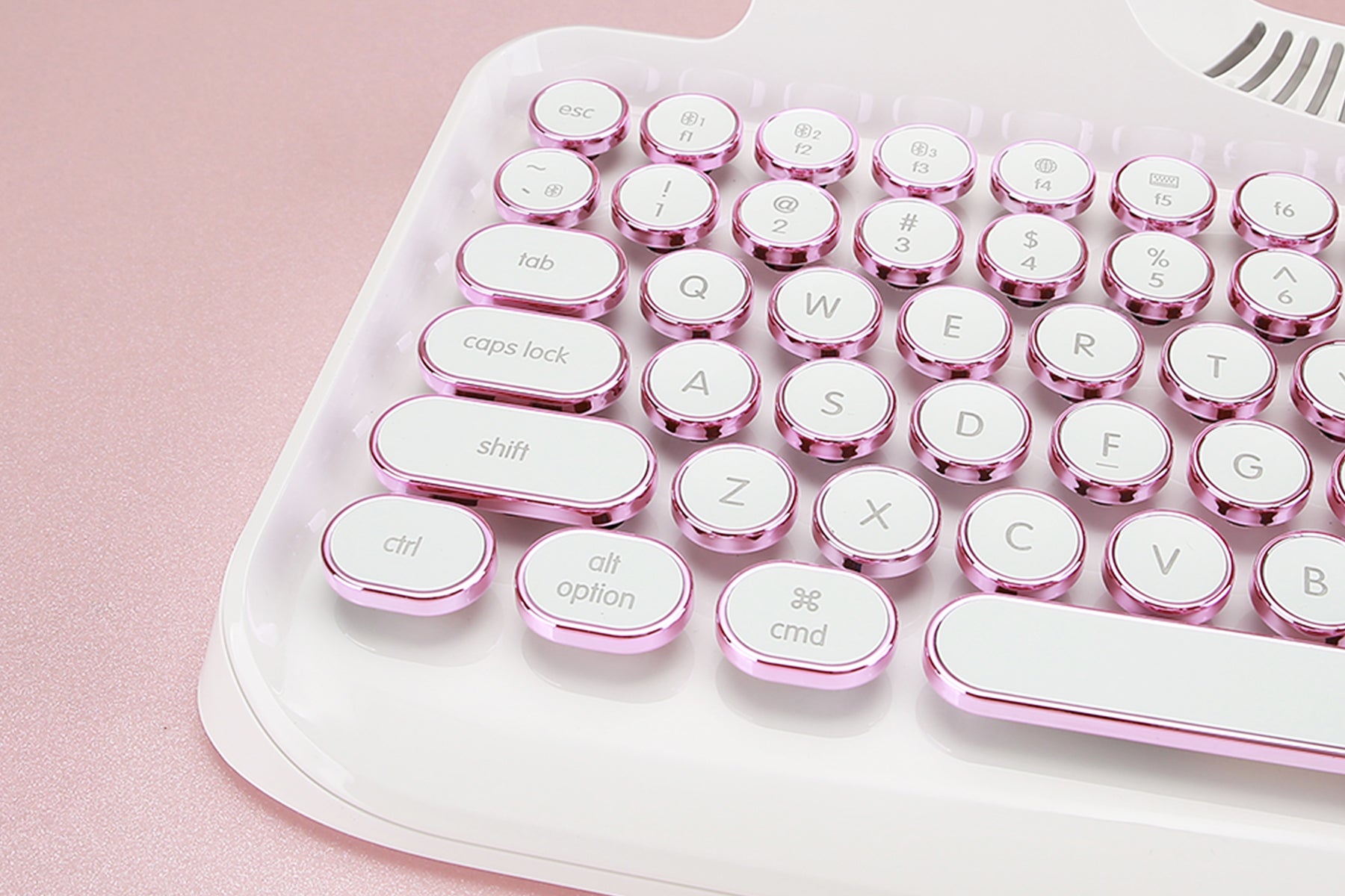 KnewKey Rymek Retro Bluetooth Mechanical Keyboard Pink