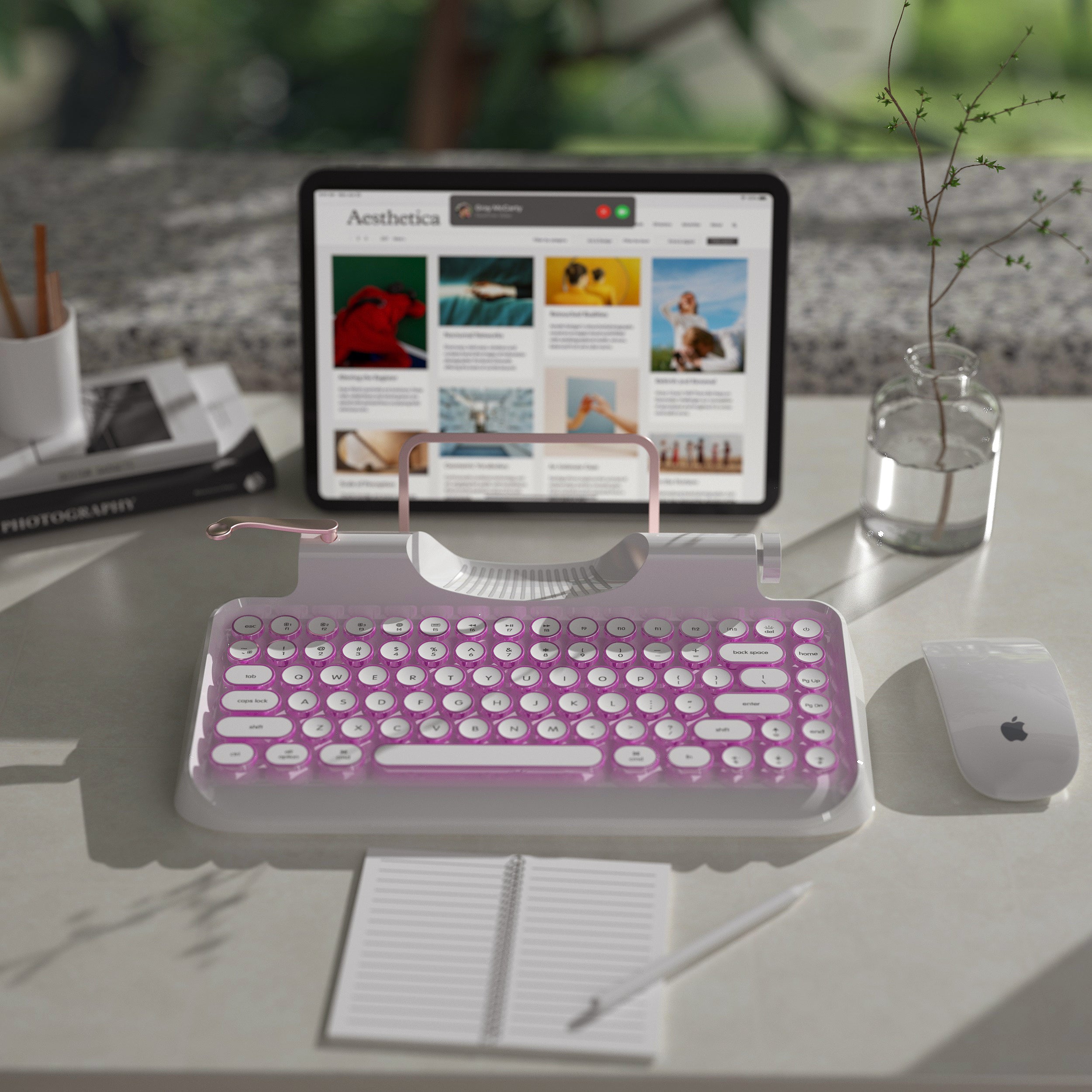 Rymek Retro mechanical keyboard (white)