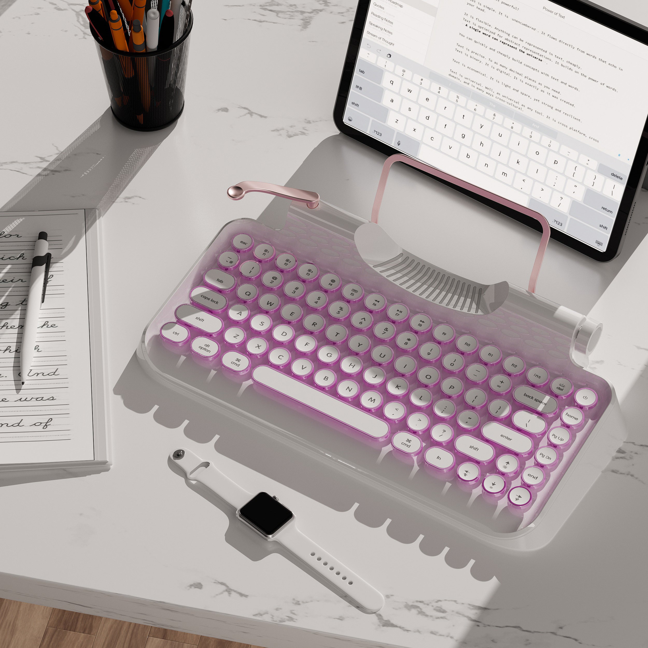 Rymek Retro mechanical keyboard (white)